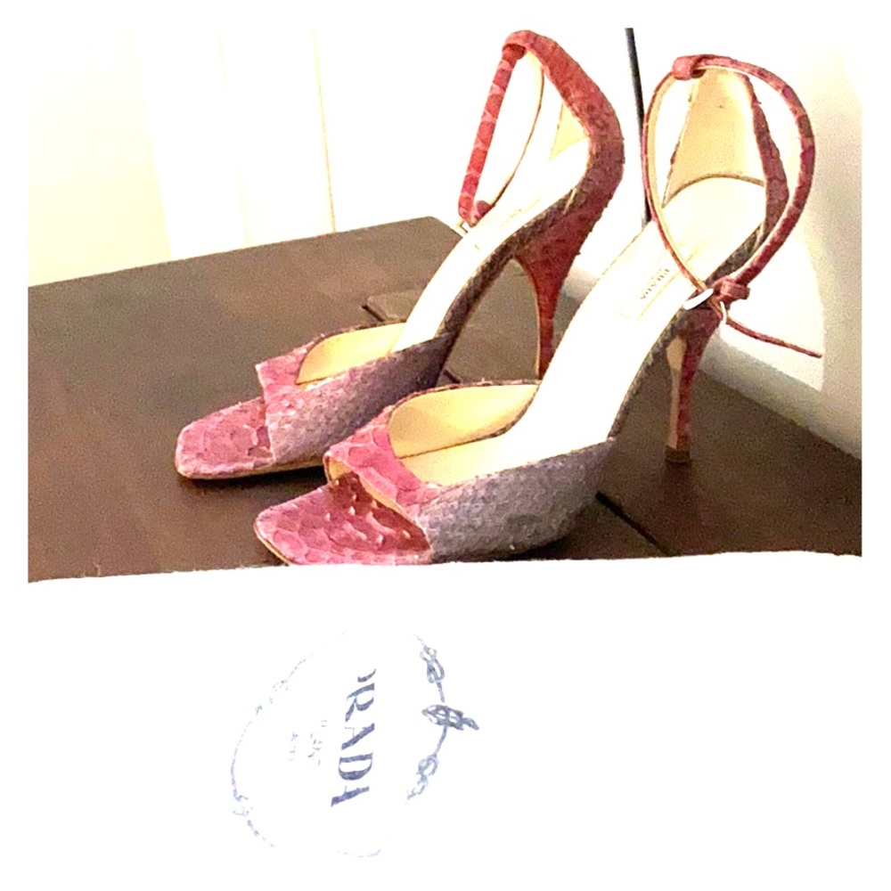 Prada snakeskin pink and purple heels sz 36  EUC
